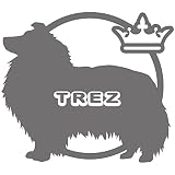 14色 愛犬名 or 犬種名入り シェットランドシープドッグ ステッカー DOG ON BOARD【DOG IN CAR 愛犬 ワンコ 名入れ ネーム ドッグ 犬 車 シェルティ カーサイン 名前】 