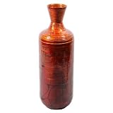 Essential D?cor Entrada Collection Lacquer Bamboo Vase with Indented Lines, 21.25 by 7.08-Inch, Anti