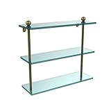 Allied Brass PR-5/16-ABR 16 x Triple Glass Shelf Antique Brass [並行輸入品]