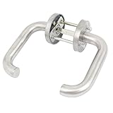 uxcell レバーハンドルドアロック 金属材質 ファイアードアノブ シルバートーン ベッドルーム