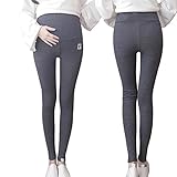 greenleafbaby マタニティ レギンス パンツ 9分 リブ 綿 素材 産前産後 妊婦服 (ダークグレー, XL)