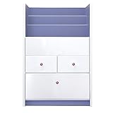 絵本ラック 絵本棚 本棚 60cm幅 収納ラック (パープル)