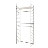 突っ張り壁面間仕切りワードローブ幅90cm　背板無しタイプ　ホワイト色　NJ-0188