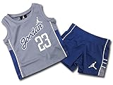 (ジョーダン)Jordan ベビー ノースリーブ＆パンツ セットアップ (6-9M(6～9ヶ月頃), ダークグレーダークブルー) [並行輸入品]