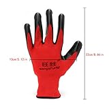 Manyao 1対のニトリルコーティングされた作業手袋ナイロン安全労働工場の庭修理