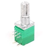 uxcell ポテンショメータ タイプ B 50K ohm 6mm ローレット シャフト ダブル リニア ポット グリーン