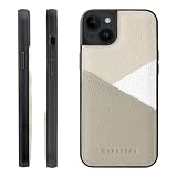 HANATORA for iPhone 14Plus ケース 本革 耐衝撃 スマホケース スマホ カードポケット パステルカラー シュリンクカーフレザー ギフト マグネットなし グレー PSP-14Plus-Gray