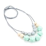 Lofca Silicone Teething Necklace for Mom to Wear-Great Baby Teething Toys-100% BPA Free Chew Beads-S