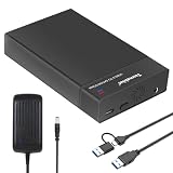 Tccmebius 外付けハードドライブエンクロージャ USB 3.0 ドッキングステーション 2.5 3.5インチ SATA HDD SSD 最大22TB、12V/3A電源、USB A/Cケーブル、UASP自動スリープ機能(TCC-S8)対応