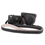 kinokoo tz99 ケース Panasonic Lumix DC-ZS99/TZ99 デジタルカメラ用 PUレザー保護カバー Lumix ZS99/TZ99用カメラケース 取り外し可能なフリップケースカバー 調節可能なショルダーストラップ付き（ブラック）