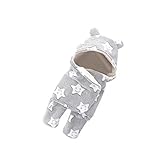 Burning Go　赤ちゃん おくるみ 足つき タオルケット ブランケット 包み込む やわらか 星柄 着ぐるみ 防寒 厚い 新生児 出産祝い