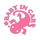 トカゲ Baby in car カッティング ステッカー ピンク 桃