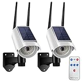 Anfurt センサーライト ソーラーライト 屋外 led ダミーカメラ 防犯カメラ 型 屋外照明 防犯ライト 人感センサーライト 防水 防塵 自動夜間点灯 人感検知 ダミー (2台セット, ホワイト)
