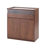 天然木アルダー コレクションキャビネット 幅80cm ダークブラウン