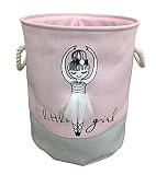 FunnyGOストレージビン& # xff0 C、綿CollapsibleピンクオーガナイザーバスケットのガールズLaundry Hamper Toyビン、ギフトバスケット、寝室、服、ベビーNurse