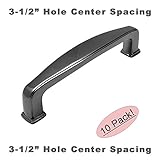 Cosmas 4390bnブラックニッケルモダンキャビネットハードウェアハンドルプル – 3 – 1 / 2 "インチ( 89 mm )穴中心 – 10パック