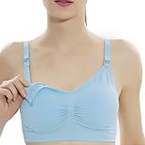 マタニティブラジャー マタニティブラ マタニティ 授乳ブラ 授乳用 妊娠 マタニティインナー 下着 (M, ブルー)