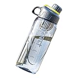 大容量ボトル 水筒 850/1000ml BPAフリー プラスチックウォーターボトル フィルター付き 自転車 大人 子ども アウトドア スポーツ 登山用/キャンプ/ランニング/ジム (レッド,850ML)