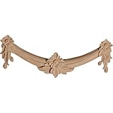 Ekena Millwork ONL11X04X01FLAL Small Floral Swag, 11 1/4-Inch x 4 1/4-Inch x 1-Inch, Alder [並行輸入品]