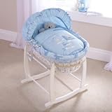 Clair de Lune Ahoy White Wicker Moses Basket