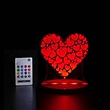 Tulioドリームライトバレンタインハートコラージュmulti-use、マルチカラーNight Light