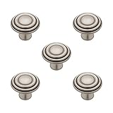 Franklin真鍮3250683-bsp-ktキッチンキャビネットハードウェアRingedノブ、1 – 1 / 2インチ、5パック、つや消しサテンピューター