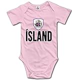 赤ちゃん&ベビー服 アイスランド ISLAND 国章 半袖ロンパース 夏 女の子 男の子 24 Months ピンク