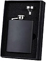 Visol VSET33-1235 レイヴン マット フラスコ ギフトセット 漏斗付き 8オンス ブラック