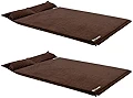 Hilander(ハイランダー) スエードインフレーターマット(枕付きタイプ) 5.0cm【お得な2点セット】 ダブル(2本) ブラウン キャンプマット