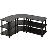 山善(YAMAZEN) コーナーテレビ台 3点セット ダークブラウン SR-3CSET(DBR3BK