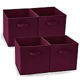 EZOWareのセット4折りたたみ式ファブリックバスケットBin、折りたたみ可能なストレージキューブの保育園ホームとオフィス( 13 x 15 x 13インチ) 13 x 15 x 13 inches