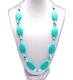 Silicone Teething Necklace - by Modern Ohana - BPA Free, Silicone Jewelry for Mom and Baby (Flat Tex