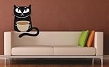 トップ販売デカール – 価格Reduced : Catコーヒーカップホームデザインの装飾 – 子供用男の子女の子寝室 – サイズ：12インチx 24インチ – ビニール壁ステッカー – 22 Colo
