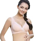 (ケコ) Keko マタニティ ブラ クロス タイプ 授乳 ブラジャー マタニティー 産前 産後 (L, ベージュ&ドット)