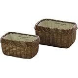 バスケット 2個セット/L：W33×D25×H18cm M：W28×D20×H15cm/ウィロー（天然柳）
