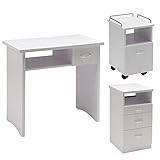 ＜ FV ＞ BISIC ネイルテーブル3点セット ホワイト 幅80cm×奥行45cm×高さ75cm [ 多用途 スリムデスク ネイルテーブル ネイルデスク パソコンデスク PCデスク 片袖机 作業台 多機能 オフィス フリー デスク テー