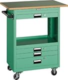 ＴＲＵＳＣＯ　ツールワゴン　６００Ｘ４００　浅３深１引出　天板付　ＹＧ【NTS631TYG】 (販売単位：1台)