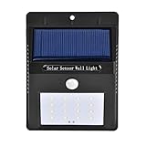 Baoduohui 16 LEDソーラーEnergySensorライト、LEDソーラーワイヤレスボディムーブメントセンサーウォールランプ、ウォールランプ安全照明、フェンス、パティオ、デッキ、ホーム、レ