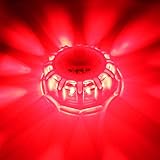 電池式LED 警告灯・赤発光・9パターン発光（マグネット・白LED3個付）