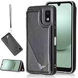 【Aqier】互換性 AQUOS Sense4/5G docomo SH-41A SH-53A au SHG03 sense4 lite sense4 basic 用（ブラック）シャープ アクオス センス4 ドコモsh41a センス5g sh53a センス4ライト センス4ベーシッ スマホケース 背面カード 収納 軽量 多機能 手帳型カバー sense5g BLACK