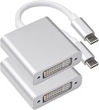 ANAMI USB C VGA DVI 変換 アダプタ Type-C D-sub DVI-D 変換 ケーブル Thunderbolt RGB Type c to dvi vga (USB C to DVI, 2個セット)