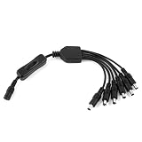 uxcell DC電源ケーブル　5.5mmx2.1mm DC1メスー6オス　CCTVカメラ対応