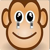 Rikki Knight Monkey Cartoon Face Design Double Toggle Light Switch Plate [並行輸入品]