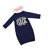 Tovadoo 子供服 ベビー服 女の子 寝袋+ヘアバンド 秋冬 長袖 パジャマ シュラフ アルファベット柄 リボン 可愛い キュート 部屋着 保育園