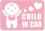 imoninn CHILD in car ステッカー　【マグネットタイプ】　No.10　赤ちゃん　（ピンク色）