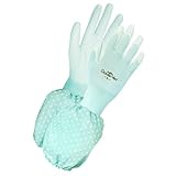 袖付きガーデングローブ ウレタンコーティング ペールブルー M