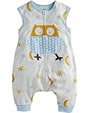 Vaenait Baby 子供 キッズ ベビー スリーパー ウール 上下セット リーブバッグ Cotton Blue Owl S
