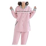 Spinas(スピナス) マタニティ パジャマ 授乳口付き コットン 前開き セットアップ ピンク