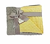 MEG Original Yellow and Gray Minky Dot Crib/Nursery Blanket by MEG Original