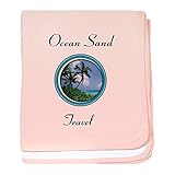 CafePress – Ocean Sand旅行ロゴ – スーパーソフトベビー毛布、新生児おくるみ ピンク 06091141206832E